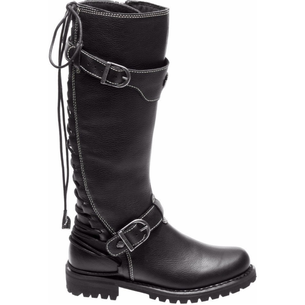 Harley-Davidson Women’s Lenehan 13.5-Inch Black Leather Motorcycle boots 8